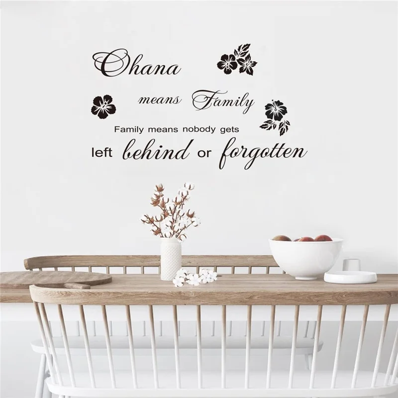 30x50cm Ohana Family Motto Pattern Wall Sticker Living Room Bedroom Removable PVC Decal