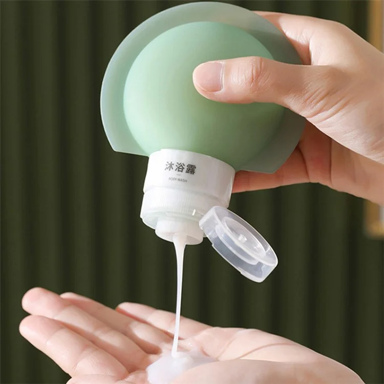 3PCS 60ML PP+Silicone Dispenser Bottle Leak Proof Portable Tube Travel Shampoo Container (3 Colors) + Label
