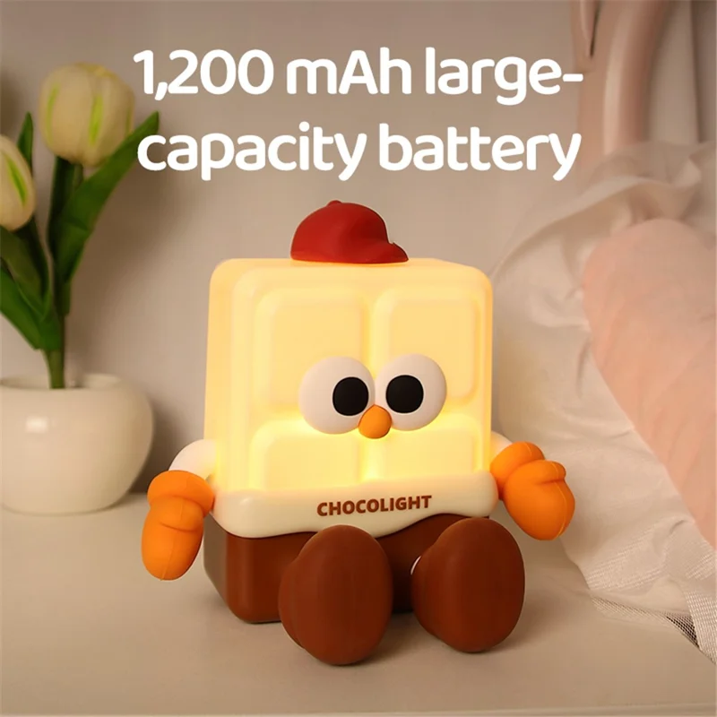 K-1157 Creative Chocolate Night Light Cartoon Phone Stand Silicone Bedside Lamp for Kids (Certificação CE, RoSH, FCC)
