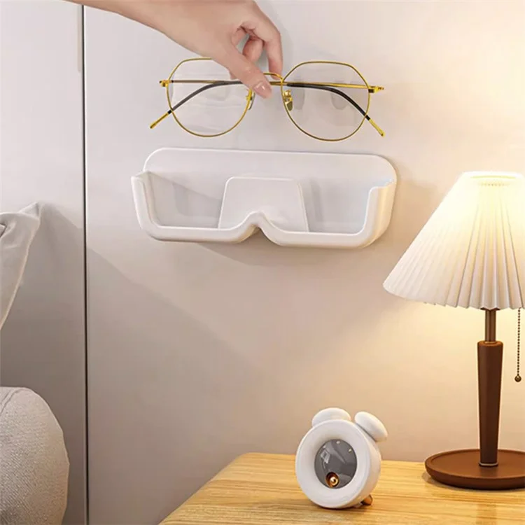 Wall-Mounted Glasses Holder Eyeglasses Storage Box Sunglasses Display Rack Bedside Storage Rack - Transparent