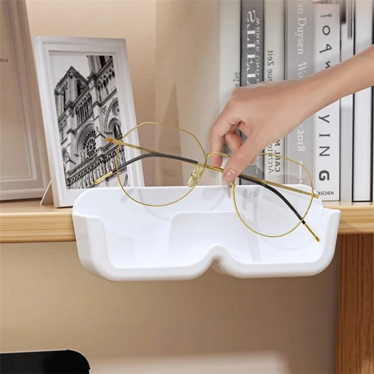 Wall-Mounted Glasses Holder Eyeglasses Storage Box Sunglasses Display Rack Bedside Storage Rack - Transparent