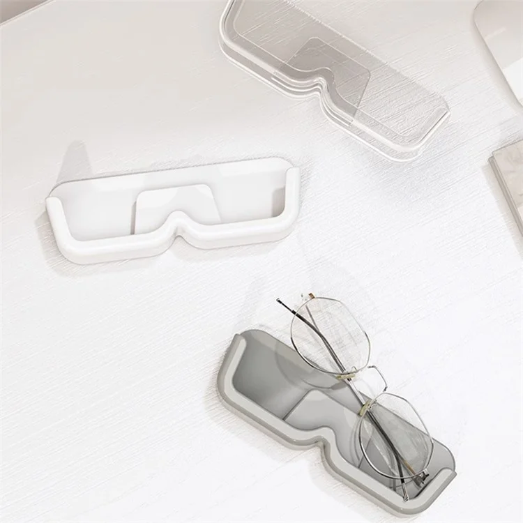 Wall-Mounted Glasses Holder Eyeglasses Storage Box Sunglasses Display Rack Bedside Storage Rack - Transparent