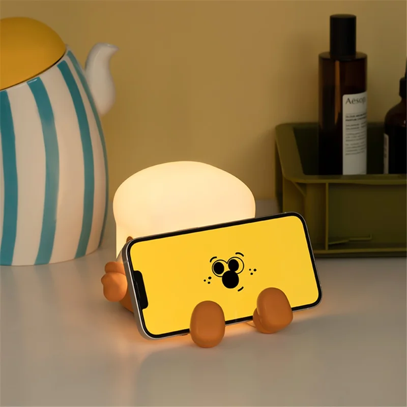 L49 Cartoon Toast Boy Design Night Light ABS+HIPS Bedroom Bedside Ambient Light