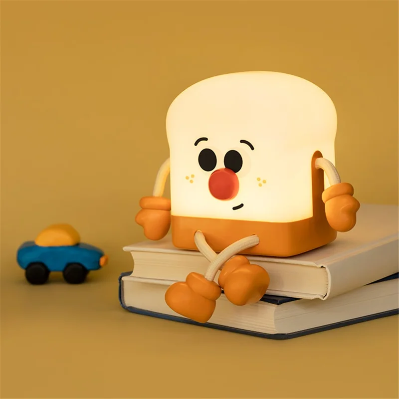 L49 Cartoon Toast Boy Design Night Light ABS+HIPS Bedroom Bedside Ambient Light