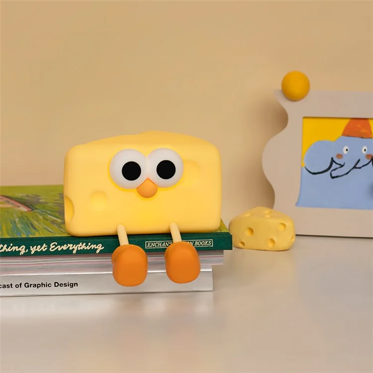 L54 Cute Cheese Silicone Touch Night Lamp Bedside Lamp Bedroom Decoration USB Recargable LED Light