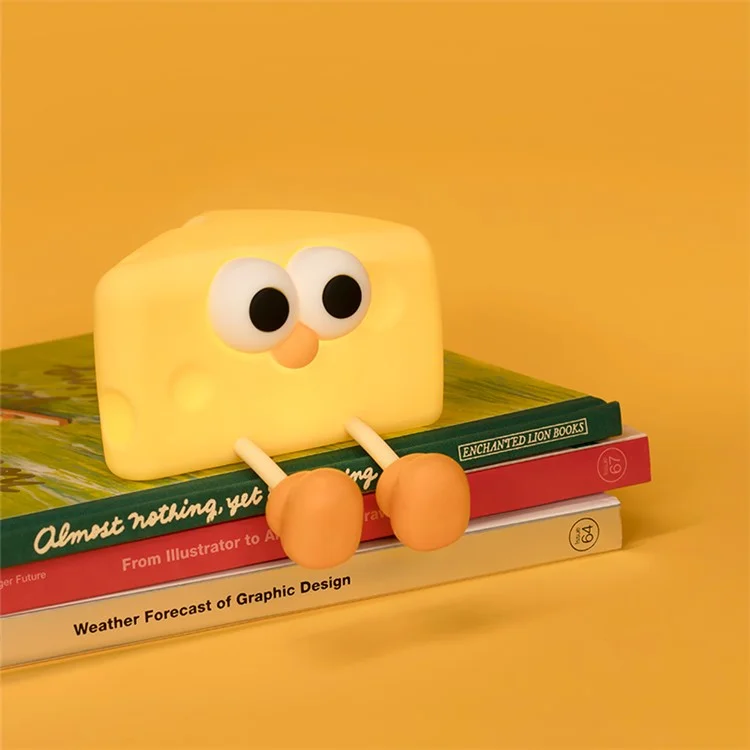 L54 Cute Cheese Silicone Touch Night Lamp Bedside Lamp Bedroom Decoration USB Recargable LED Light