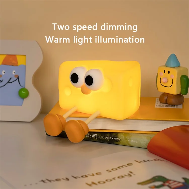 L54 Cute Cheese Silicone Touch Night Lamp Bedside Lamp Bedroom Decoration USB Recargable LED Light