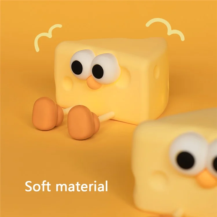L54 Cute Cheese Silicone Touch Night Lamp Bedside Lamp Bedroom Decoration USB Recargable LED Light