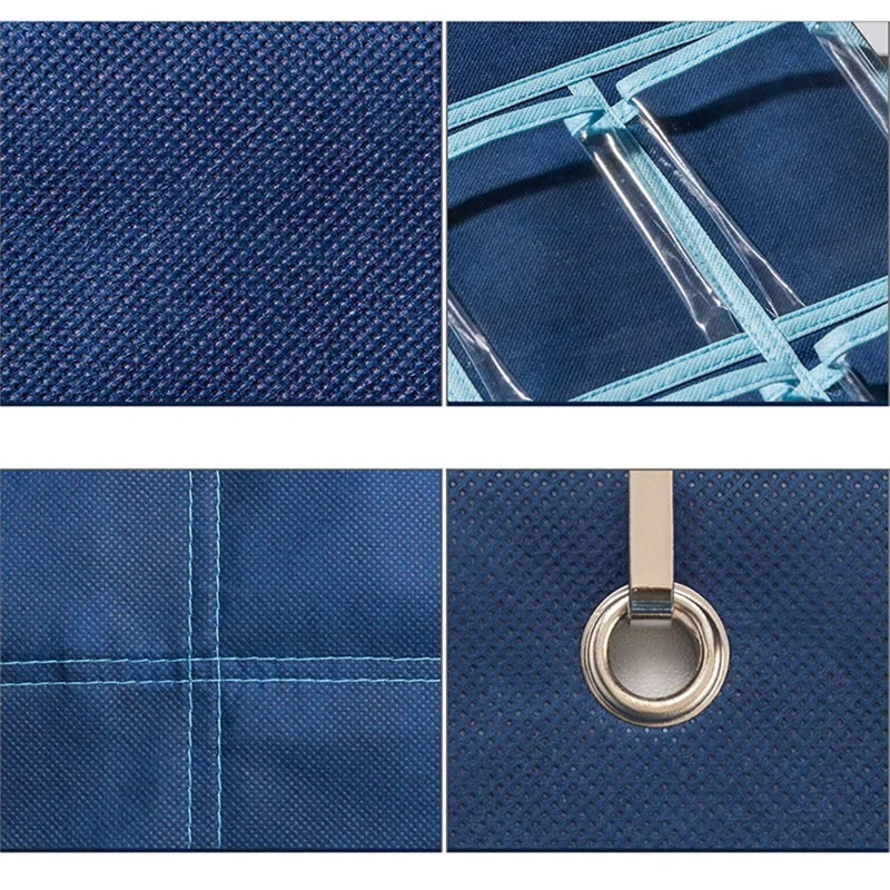 36 Pockets Clear Hanging Pouch Mobile Phone Storage Bag Classroom Calendar Pocket Chart Calculator Holder - Black