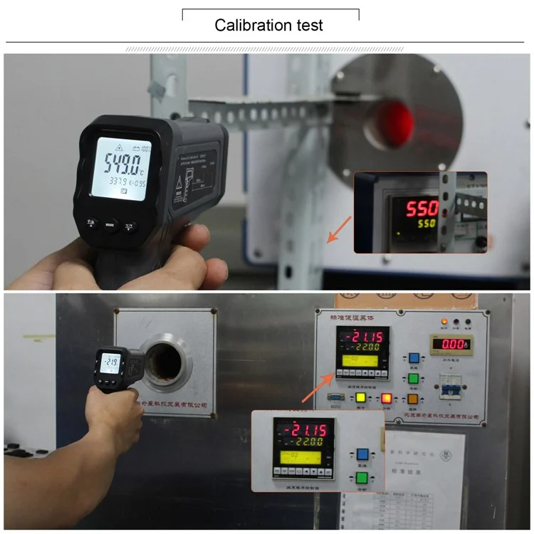 KAEMEASU KM-IT1100 Berührungsloser Infrarot-Thermometer Dual-Laser-Industrielle Temperaturmessvorrichtung