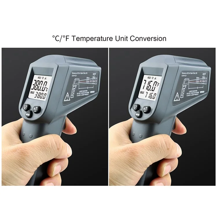 KAEMEASU KM-550AH Kontaktloser Temperaturmesskasten Industrieller Infrarot-Thermometer 