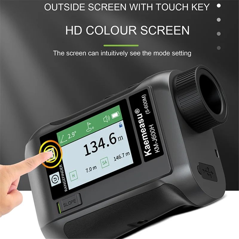 KAEMEASU KM-J1500H 5-1500m Voice Broadcast Golf Rangefinder Laser Golfing Range Finder Measuring Tool - White