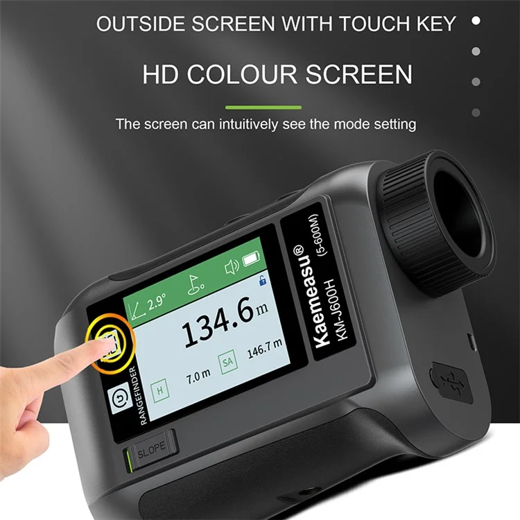 KAEMEASU KM-J600H 5-600m Outdoor Laser Golfing Range Finder Voice Broadcast Golf Rangefinder - White
