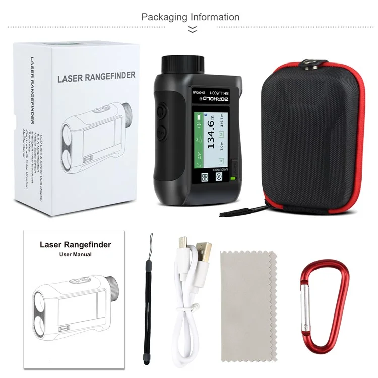 KAEMEASU KM-J600H 5-600m Outdoor Laser Golfing Range Finder Voice Broadcast Golf Rangefinder - White