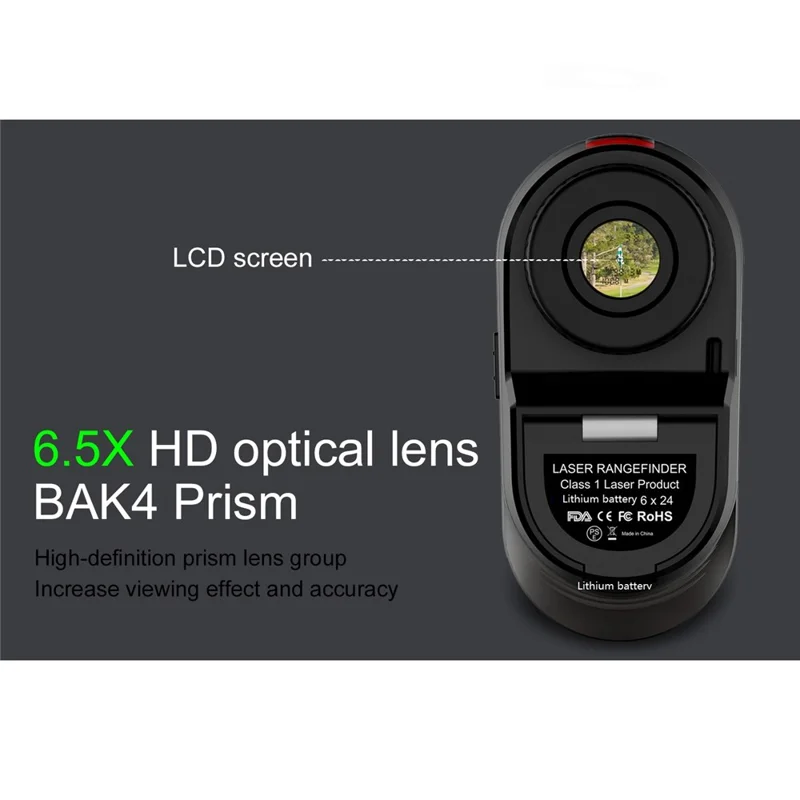 KAEMEASU KM-D600H Golfing Range Finder 5-600m Laser Rangefinder Built-in 450mAh Battery - White