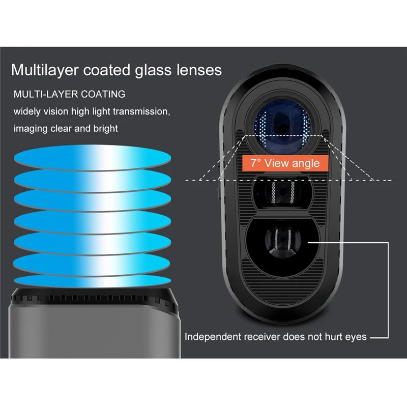 KAEMEASU KM-D600H Golfing Range Finder 5-600m Laser Rangefinder Built-in 450mAh Battery - Grey