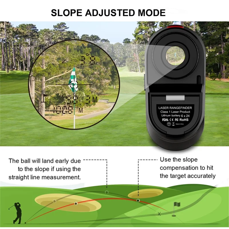 KAEMEASU KM-D600H Golfing Range Finder 5-600m Laser Rangefinder Built-in 450mAh Battery - Grey