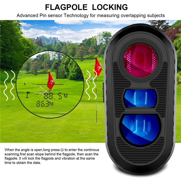 KAEMEASU KM-D800H Built-in 450mAh Battery Golfing Range Finder 5-800m Laser Golf Rangefinder - Black