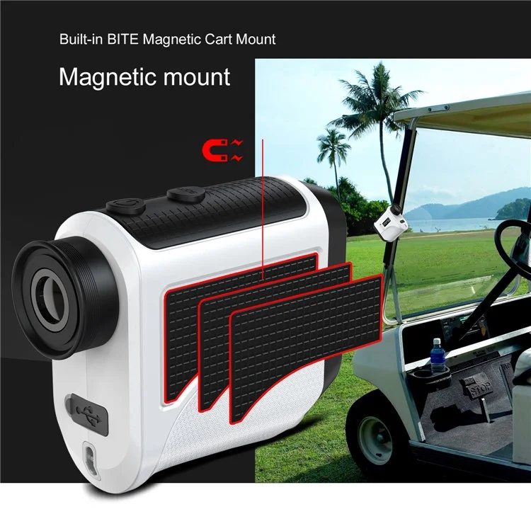 KAEMEASU KM-F600H Golfing Range Finder 5-600m 6.5X Magnification Laser Golf Rangefinder Built-in 450mAh Battery