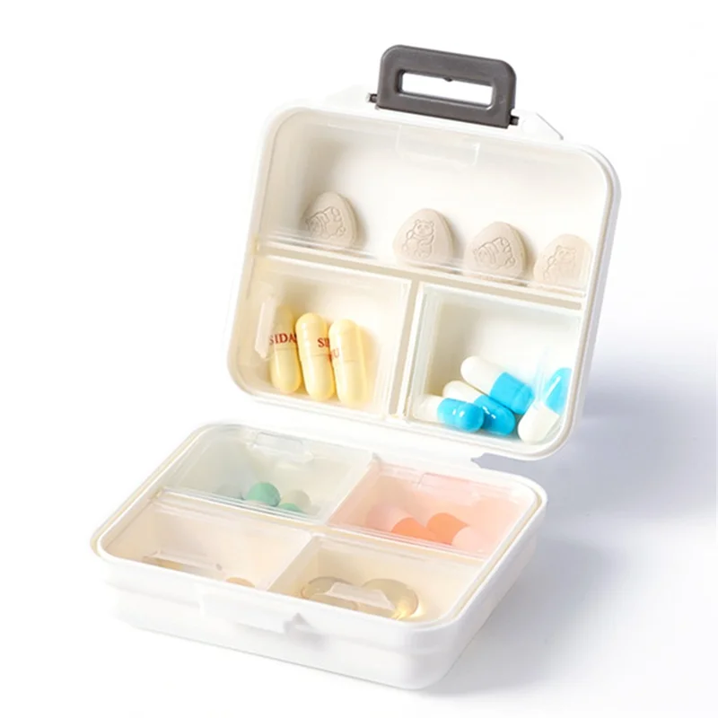 SNH42 Portable Pill Tablets Capsule Storage Box Medicine PP Organizer (No FDA Certified, BPA-Free) - Square