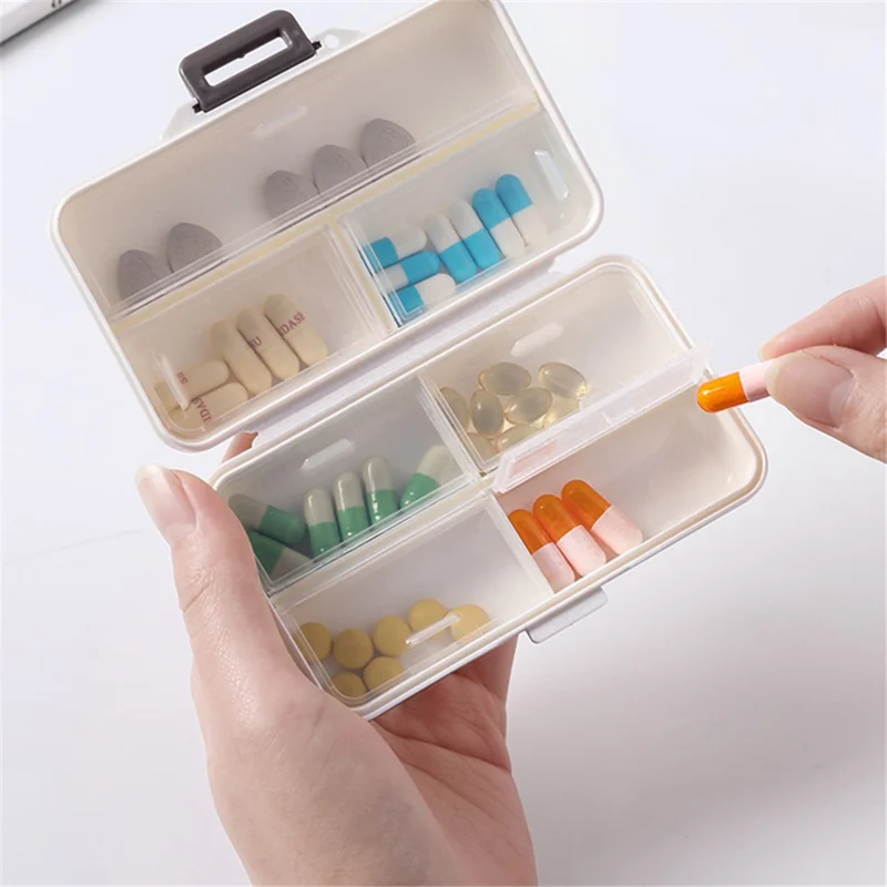 SNH42 Portable Pill Tablets Capsule Storage Box Medicine PP Organizer (No FDA Certified, BPA-Free) - Square