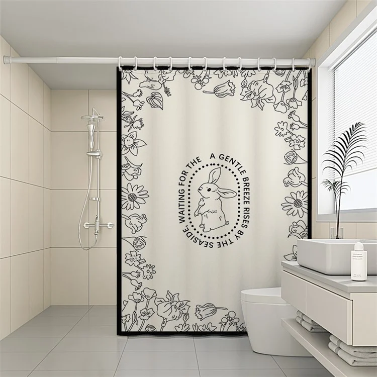 180x200cm verstärkter Duschvorhang mit bedrucktem Muster, wasserdicht, für das Badezimmer - Z01