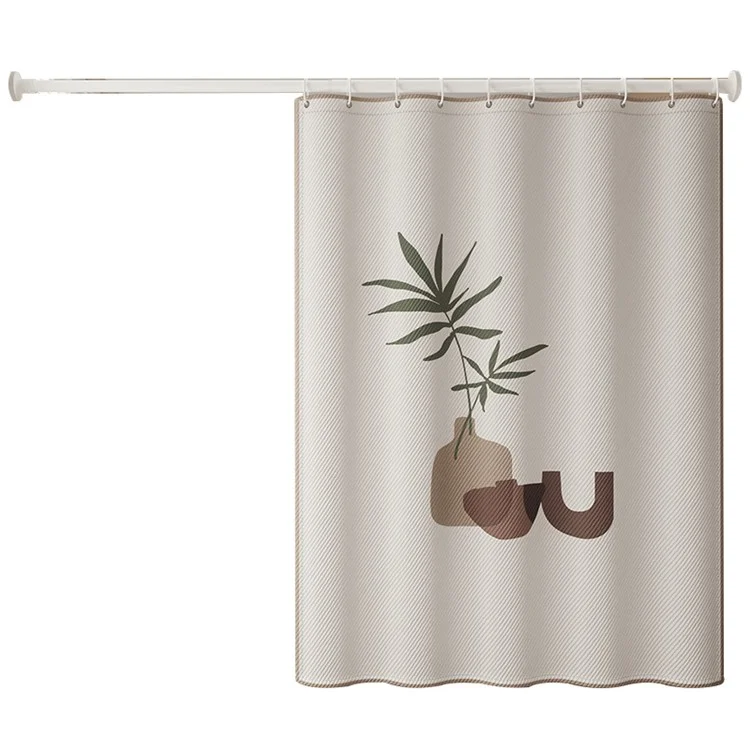 150x180cm gemusterter, verstärkter Badezimmer-Duschvorhang, Privatsphären-Schutz - Grünpflanze