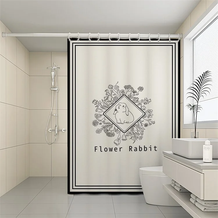 Rideau de douche créatif imprimé de 120x180 cm, résistant à la moisissure - Z09