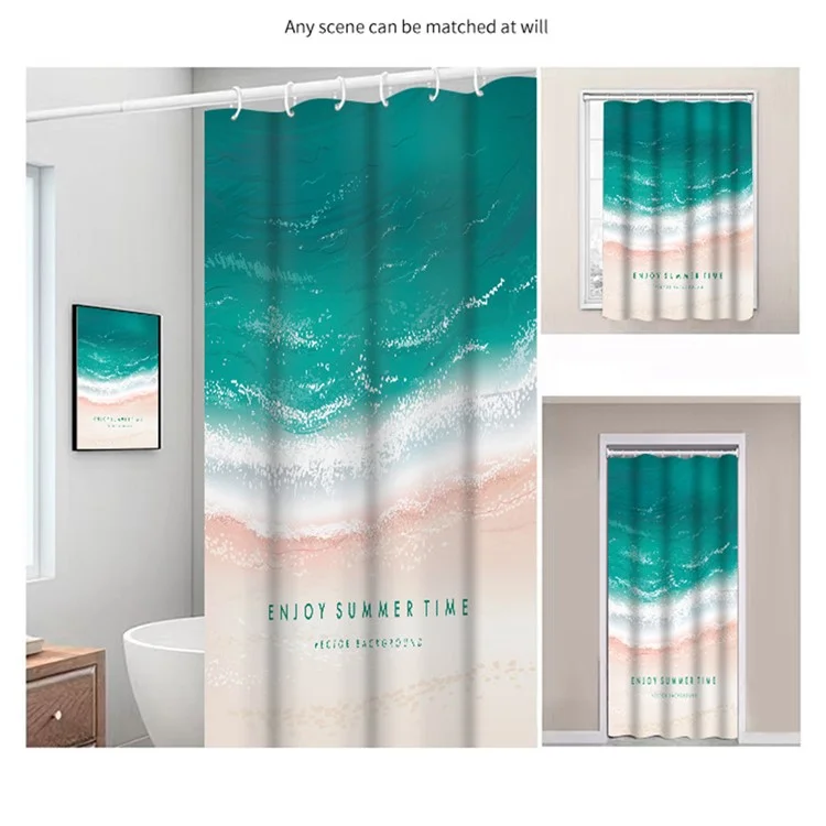 150x180cm Curtain de Salle de Bain Rideau de Salle de Bain Holiday Beach Series Mèlle de Douche Résistante - HT001