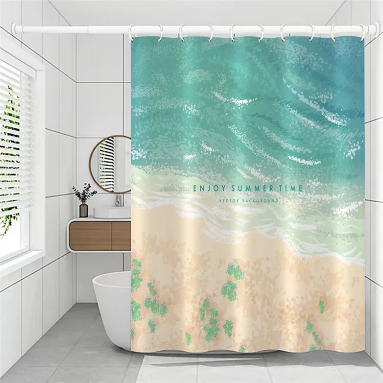 150x180cm Curtain de Salle de Bain Rideau de Salle de Bain Holiday Beach Series Mèlle de Douche Résistante - HT001