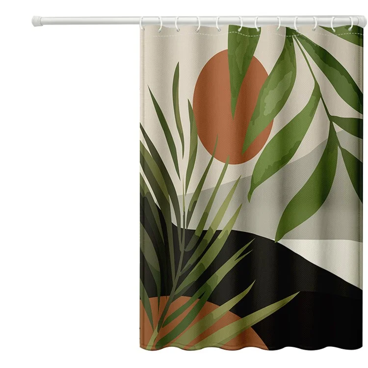 150x180cm Duschvorhang 3D Regenwald-Muster Badezimmer Polyester Duschvorhang mit 12 Haken - YLGF015