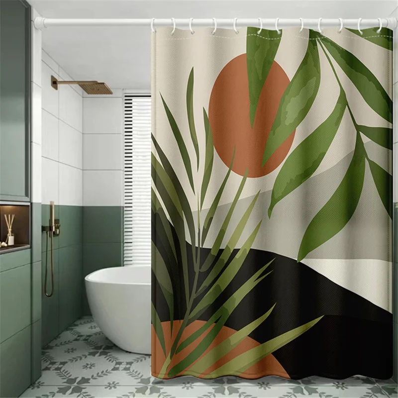 150x180cm Duschvorhang 3D Regenwald-Muster Badezimmer Polyester Duschvorhang mit 12 Haken - YLGF015