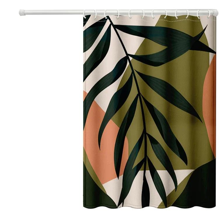 120x180cm Rainforest Pattern Shower Curtain Mildew-proof Bath Curtain Washable with 12 Hooks - YLJG029