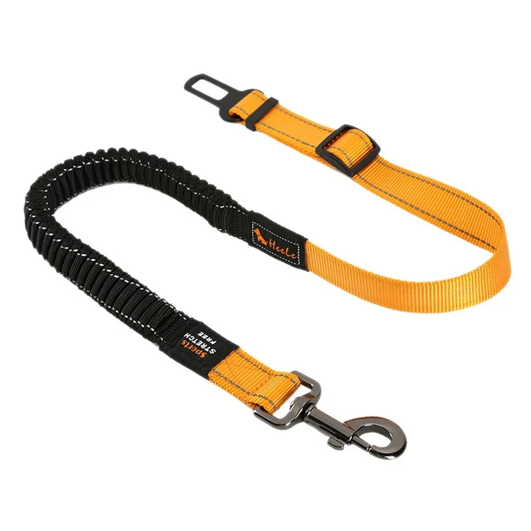 74-142cm Correa reflectante para perros Cuerda de seguridad elástica para viajes en coche - Naranja