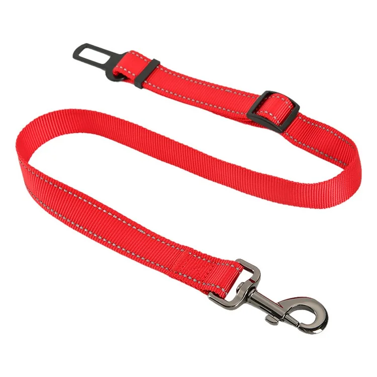 DODOPET 57-95cm Regolabile Guinzaglio di sicurezza per auto per cani di colore solido - Rosso 