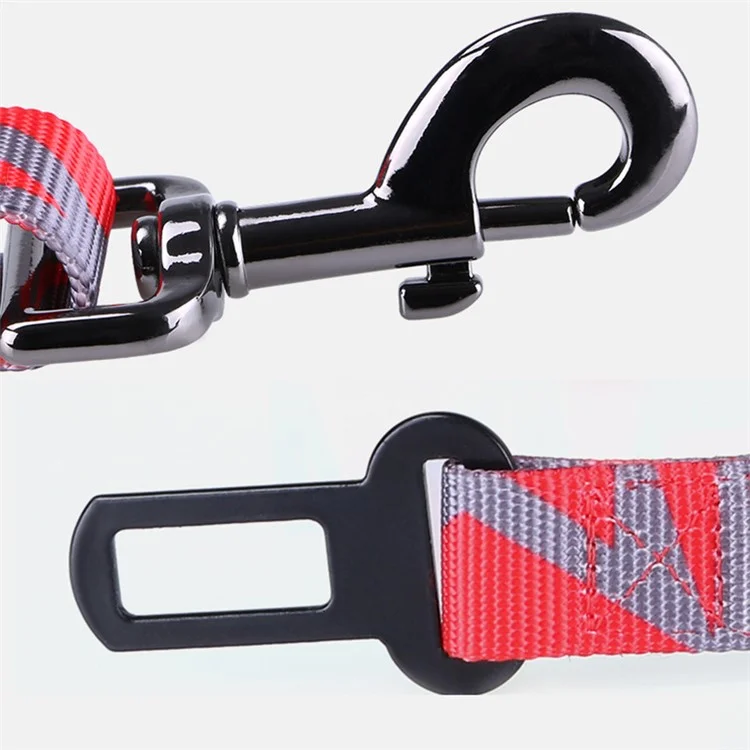DODOPET 57-95cm Regolabile Guinzaglio di sicurezza per auto per cani di colore solido - Rosso 
