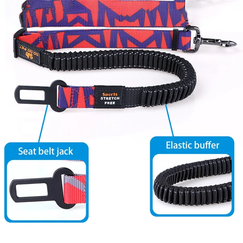 DODOPET 57-95cm Adjustable Dog Seat Belt Solid Color Puppy Car Safety Rope - Orange
