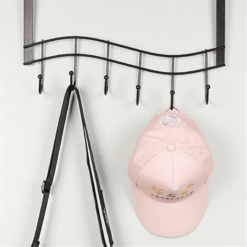 001-ZJ-H009 Over The Door Hooks Note Shape Metal 6 Door Hanger Towel Racks for Bathroom