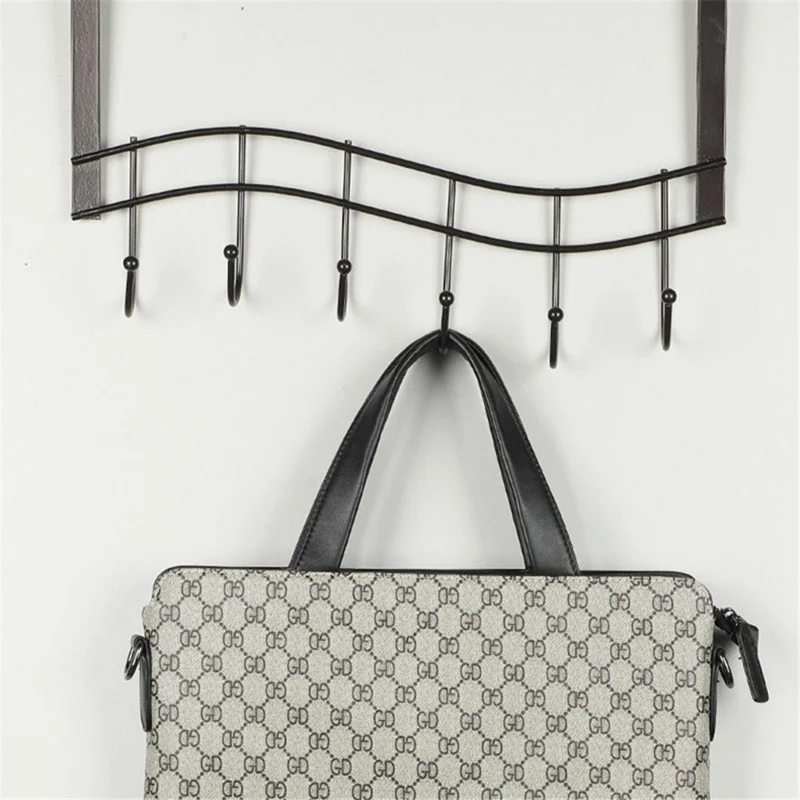 001-ZJ-H009 Over The Door Hooks Note Shape Metal 6 Door Hanger Towel Racks for Bathroom