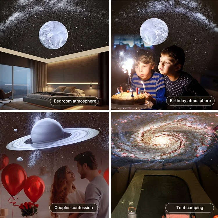 K-1206 Multi-functional Galaxy Star Projector White Noise Bluetooth-compatible Speaker