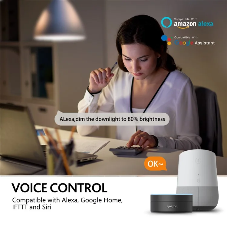 ZJ-BWBL1H-RGBWW-3P 3 ampoules LED intelligentes 10W Modes de scènes multiples Bluetooth Wifi 2,4G 