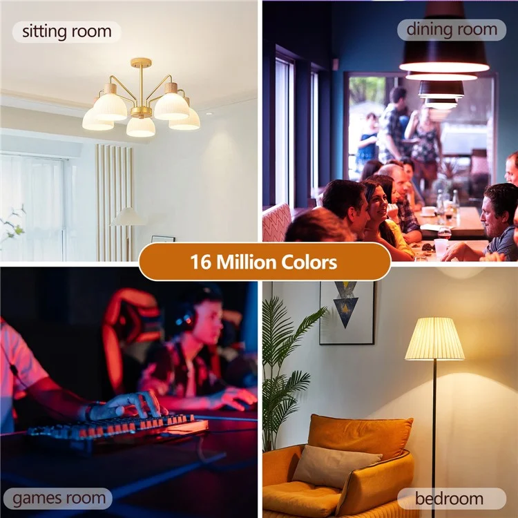 ZJ-BWBL1H-RGBWW-4P 4PCS 10W Bluetooth Smart Light Bulbs WiFi 2.4G Voice RGBCW 220V LED Lampen