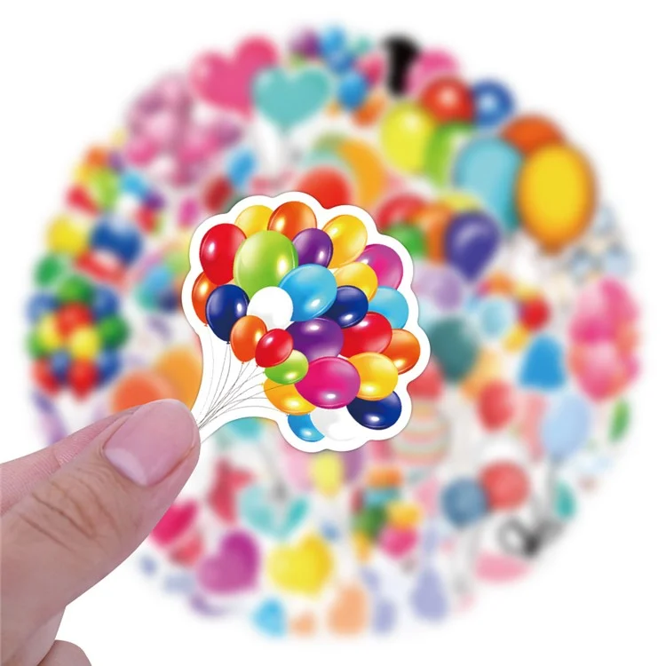 60PCS / Set Balloons Pattern PVC Stickers Decorative Stickers for Skateboard Luggage Case