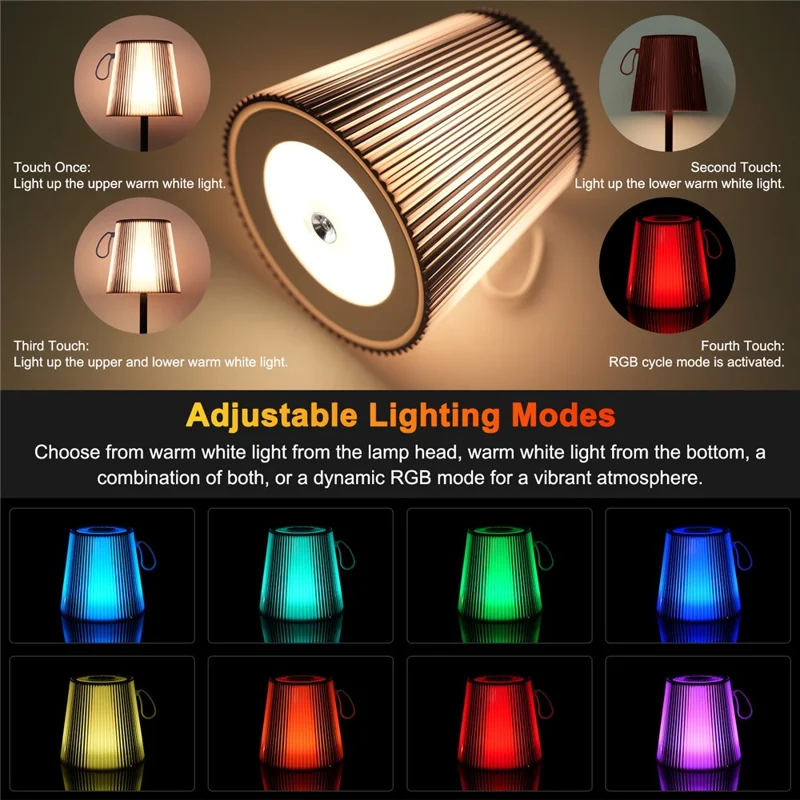 ML-G08 Wireless Magnetic Desktop Lamp Cordless USB-C Port Rechargeable Night Light - Coffee