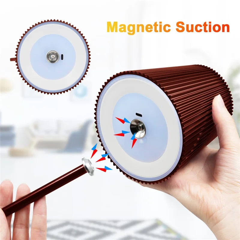 ML-G08 Wireless Magnetic Desktop Lamp Cordless USB-C Port Rechargeable Night Light - Coffee
