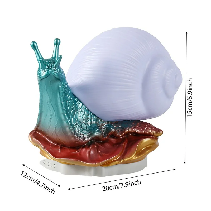 WN1089 RGB Color Changing Snail Night Light Lámpara de Lactancia Negra de Lactancia Materna