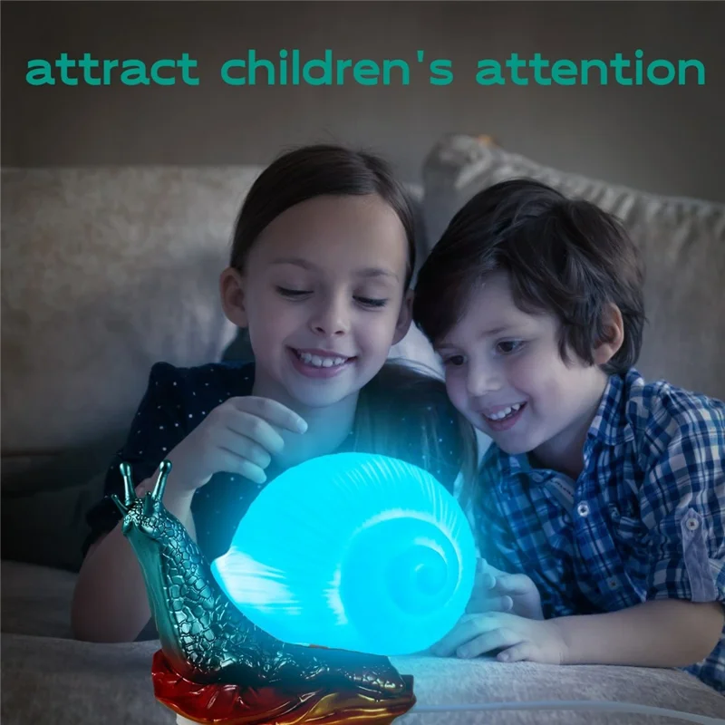 WN1089 RGB Color Changing Snail Night Light Dimmable Breastfeeding Bedside Lamp