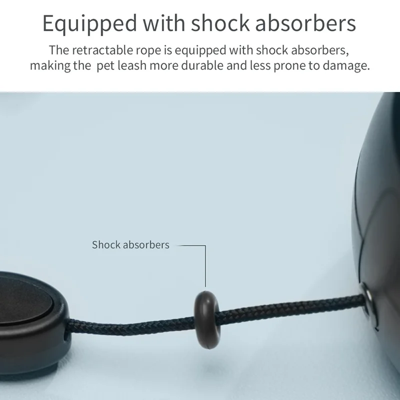 BENWIS HA-DWL-2 Dual Retractable Pet Leash Dog Walking Traction Rope with LED Flashlight - Grey