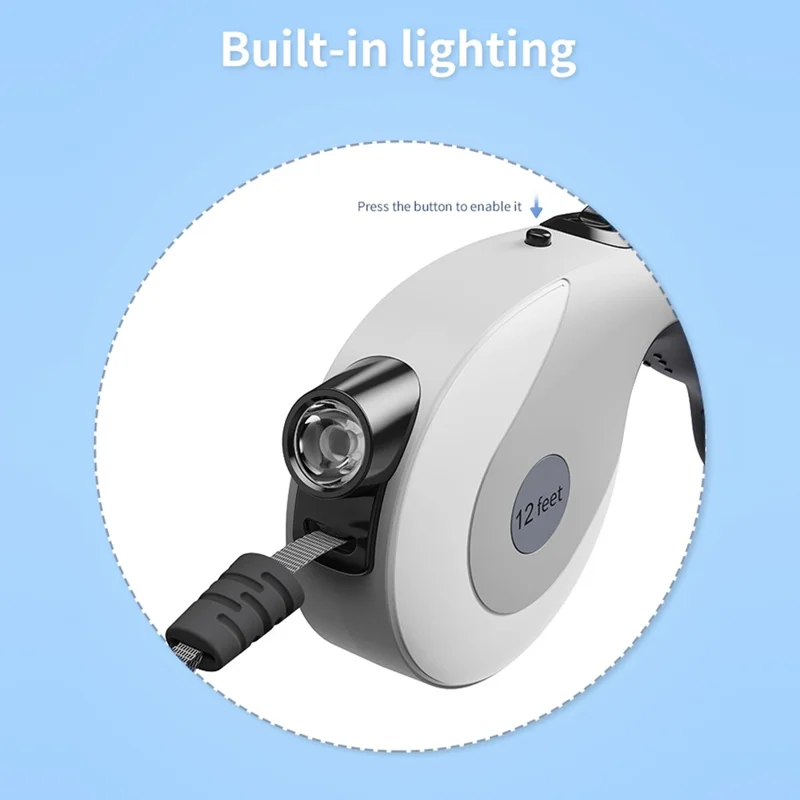 BENWIS HA-DWL-1 Retractable Pet Leash Dog Training Walking Traction Rope - White