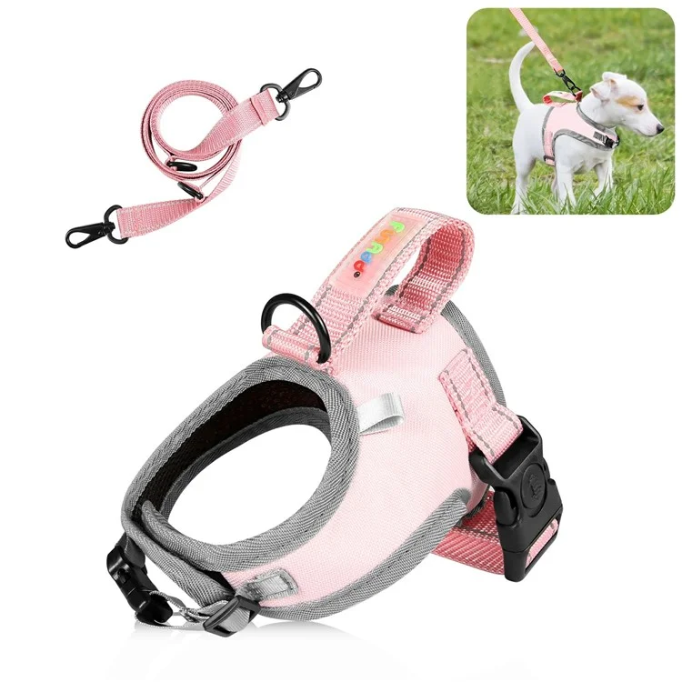 FUNADD FA3002 Outdoor Reflective Pet Dog Harness Puppy Vest with Traction Rope - Pink